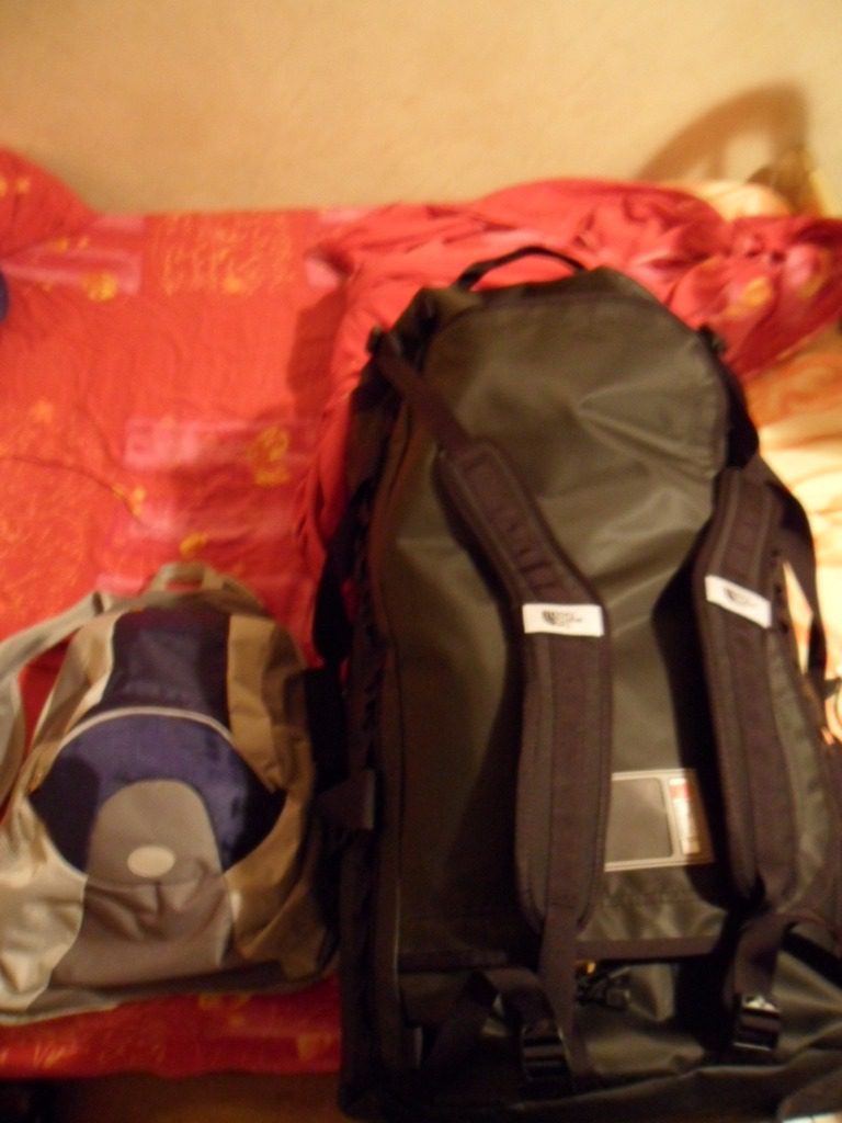 Sacs à dos ayant accompagné Jérôme Dufaur, auteur de Incarné de voyage, lors de son parcours de 7 mois en Amérique du Sud